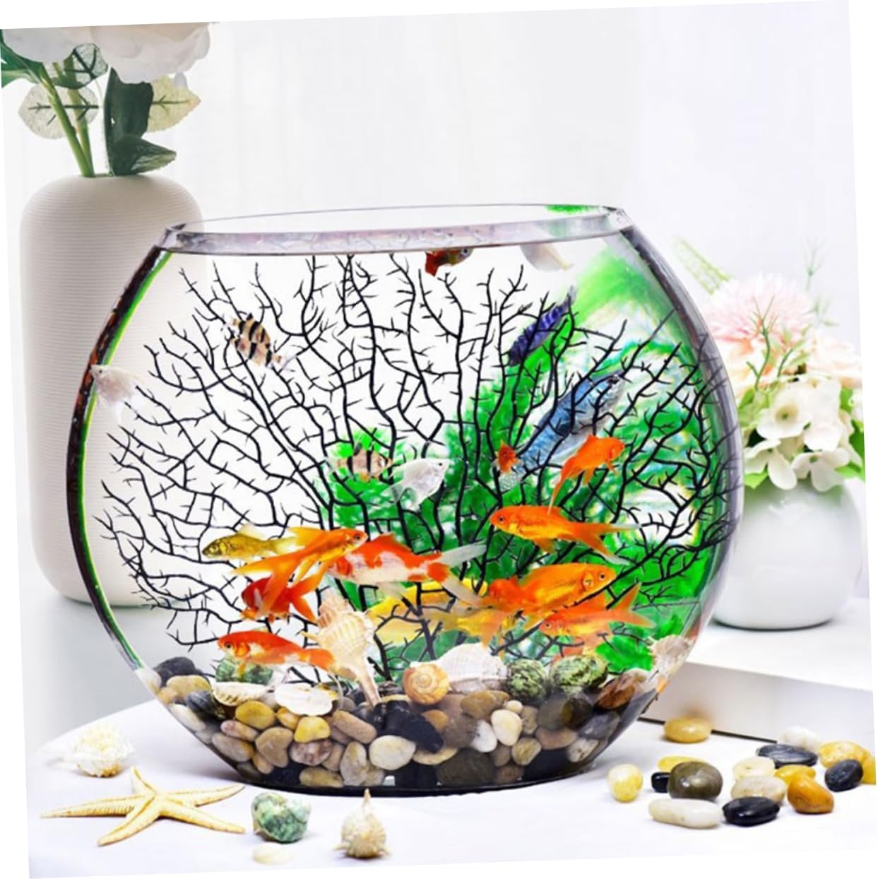 BESPORTBLE Transparent Glass Fish Bowl Planter for Desktop Micro Landscape Terrarium Vase for Hydroponic Plants Thickened Glass Fish Tank Decoration Gift