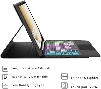 ROOFEI Samsung Galaxy Tab A9+ 11" Billentyűzetes Tok QWERTZ Világítással 7