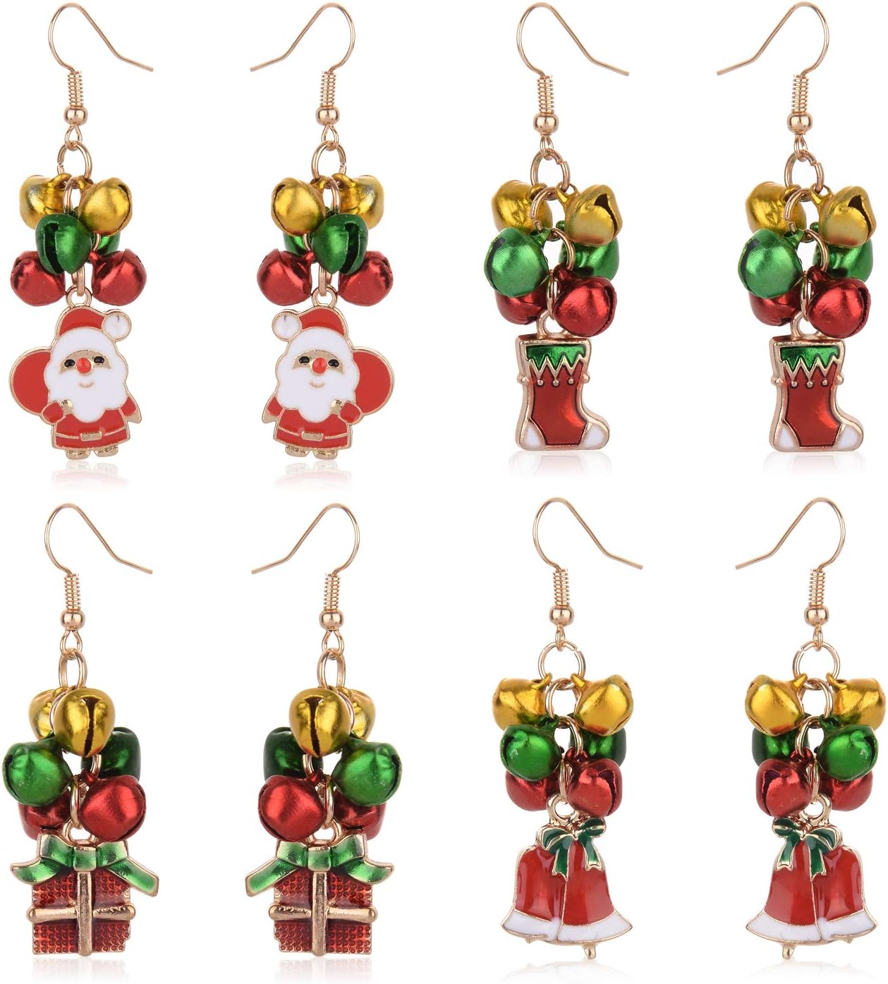 Christmas Theme Earrings Holiday Jewelry Set Gifts for Womens Girls, There Are Christmas Balls, Light Bulbs, Hoop Earrings, Handmade Crystal Earrings and Many Other Earrings Gifts for Christmas… (6)