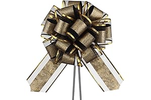 Black and Gold Bow, 6-Pack - Elegance at Your Fingertips