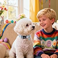 Vista 76 de DOGWONG Collar de perro Airtag de algodón y cáñamo, collar resistente para perros con soporte para Airtag, collares verdes para perros pequeños