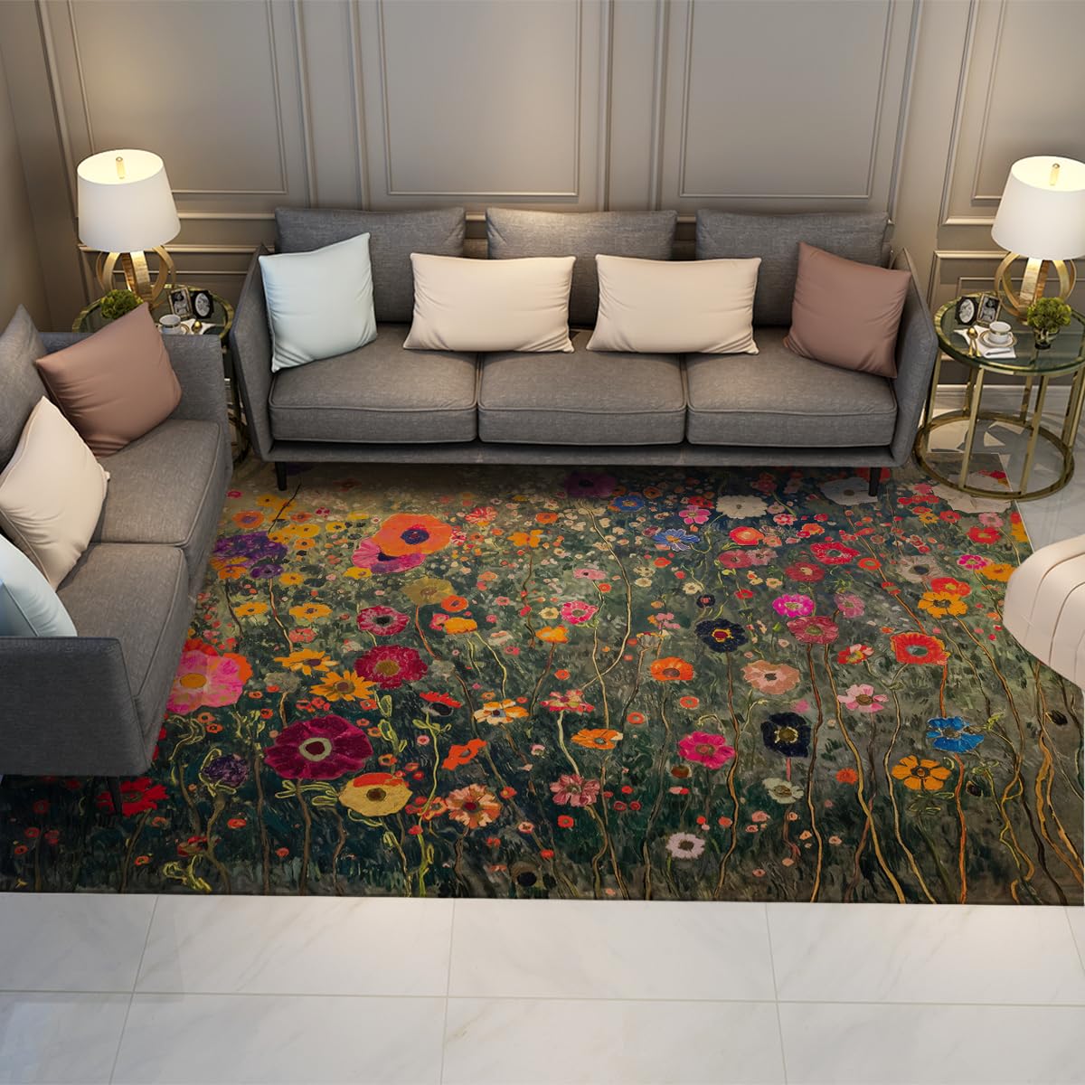 Tapis antidérapant lavable 60x90cm à poil bas pour entrée