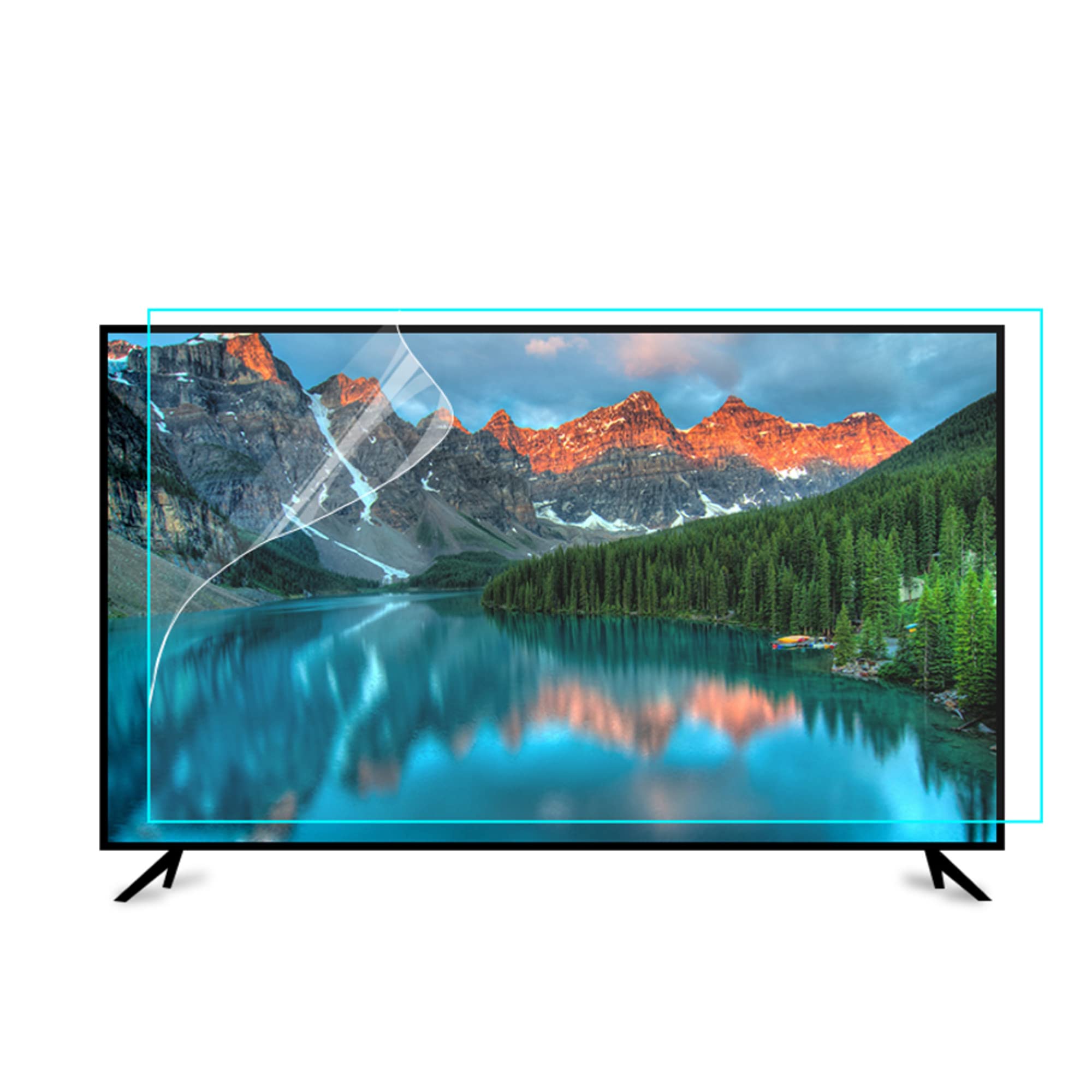 Filtro protector de pantalla mate 32-75 pulgadas Anti luz azul Protección ocular PET Película suave para pantalla de TV y pantalla curva, a prueba de rayos UV, sin reflejos/Clear / 32 Inches 704x3