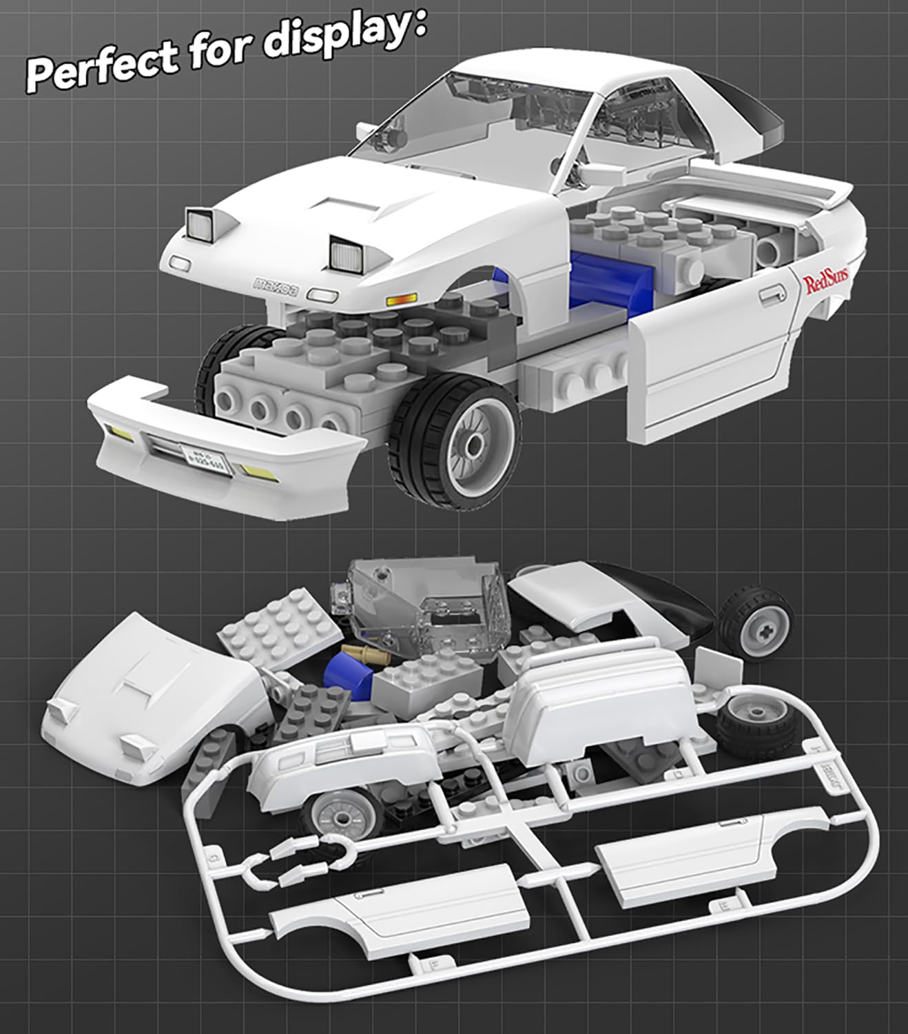 Amazon.com: dOMOb Initial-D Mazda RX-7 FC3S White Japan Car