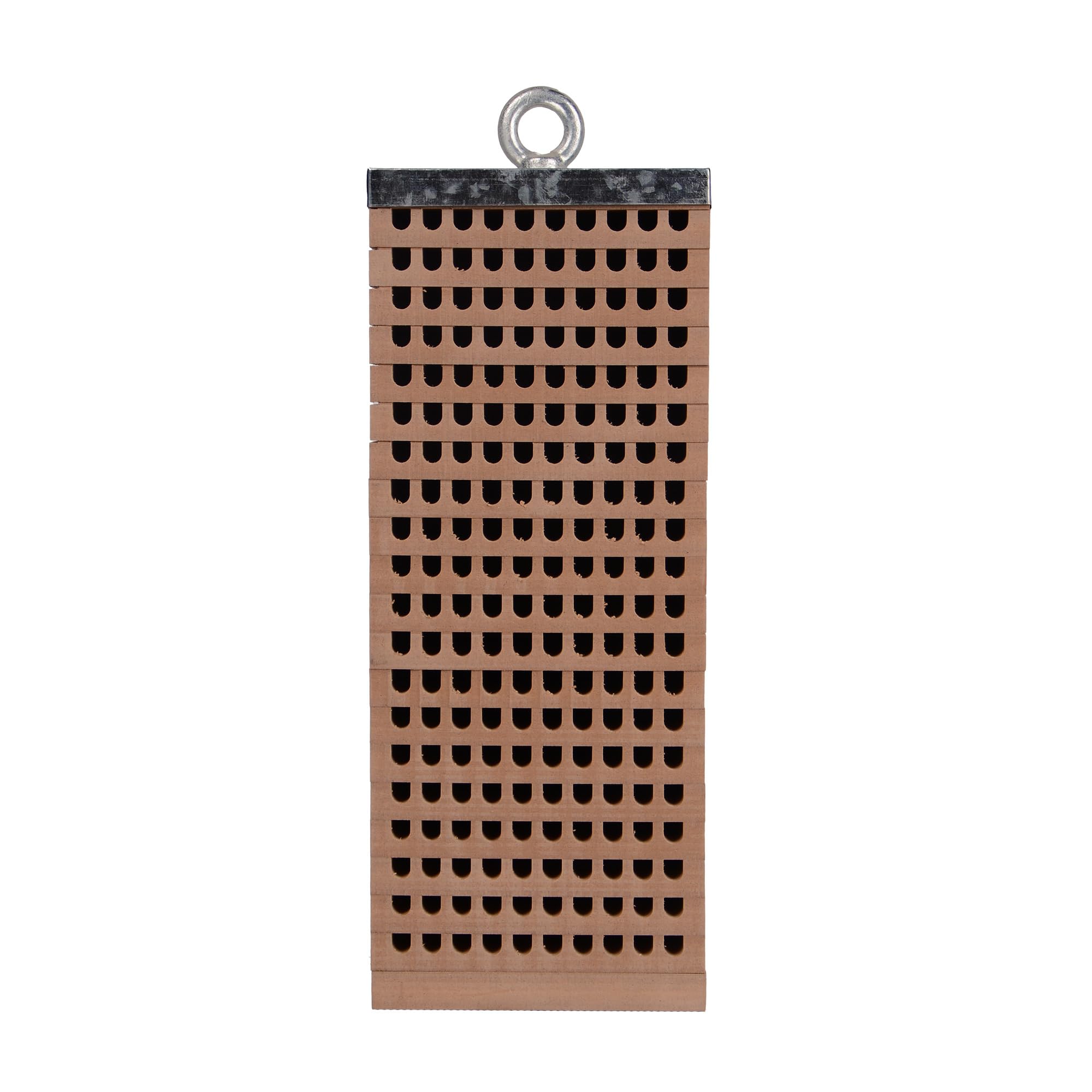 UNUS Bienenhotel Mauerbienen Holz mit 200 Löchern Zinkdach Insektenhotel 40x16x16cm
