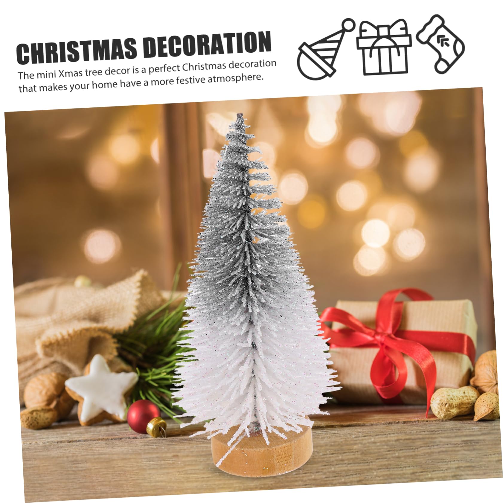 Lot De 20 Mini Sapins De Noël Sur Socle - Décoration De Table, Village Miniature, DIY