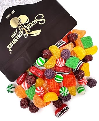 SweetGourmet Holiday Hard Candy Mix, Traditional Christmas Candies, Assorted Solid Shapes and Flavors, 2-Pound Bag