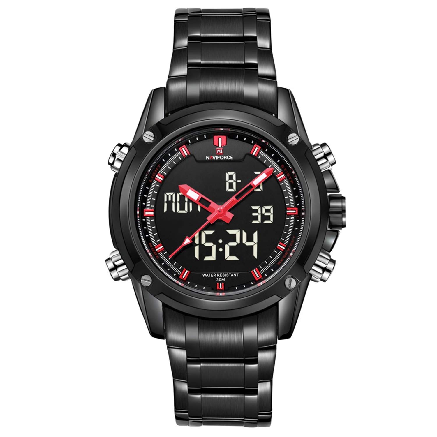 Readeel Military Sports Watches Mens Dual Display Multi Function