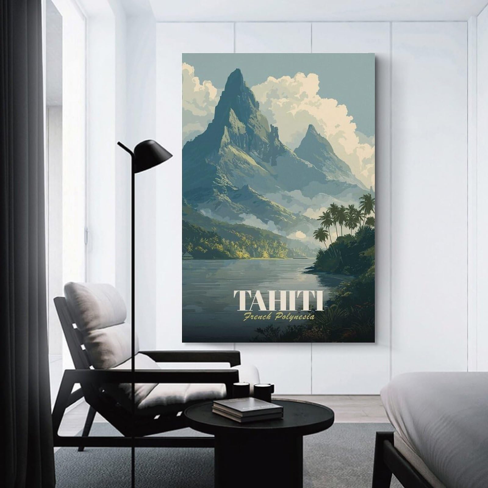 Junmoney Tahiti French Polynesia Travel Room Decor Wall Art, 20x30inch(50x75cm), for Bedroom Walls, Guest Spaces Or Lounges, Stylish Decor for A Restful Room Update