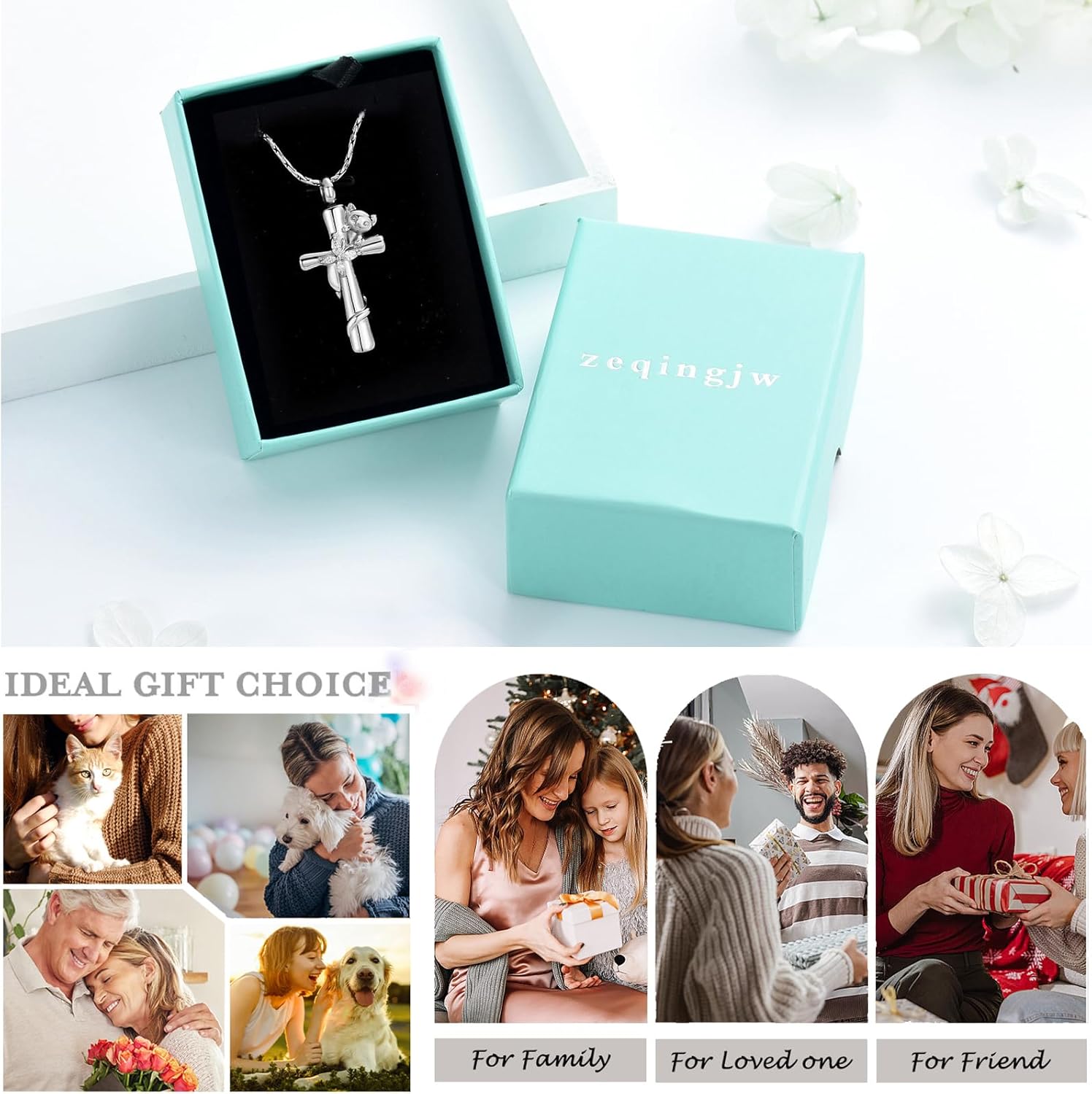 zeqingjw Cross Urn Necklace for Ashes for Women Girls Stainless Steel Cat Cremation Pendant Pet Ash Holder Butterfly Memorial Jewelry Keepsake Gifts - Image 7