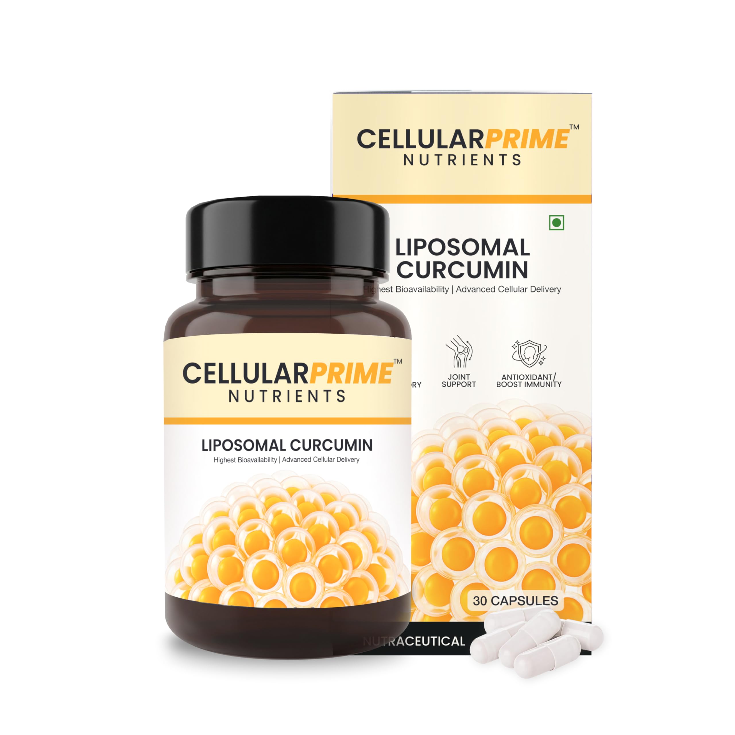 Cellular Prime Liposomal Turmeric Curcumin Supplement — High Absorption Phospholipid Formula — Joint Support, Inflammation Response & Antioxidant —30 Veg Capsules, Non-GMO, WHO-GMP Certified-picture-33