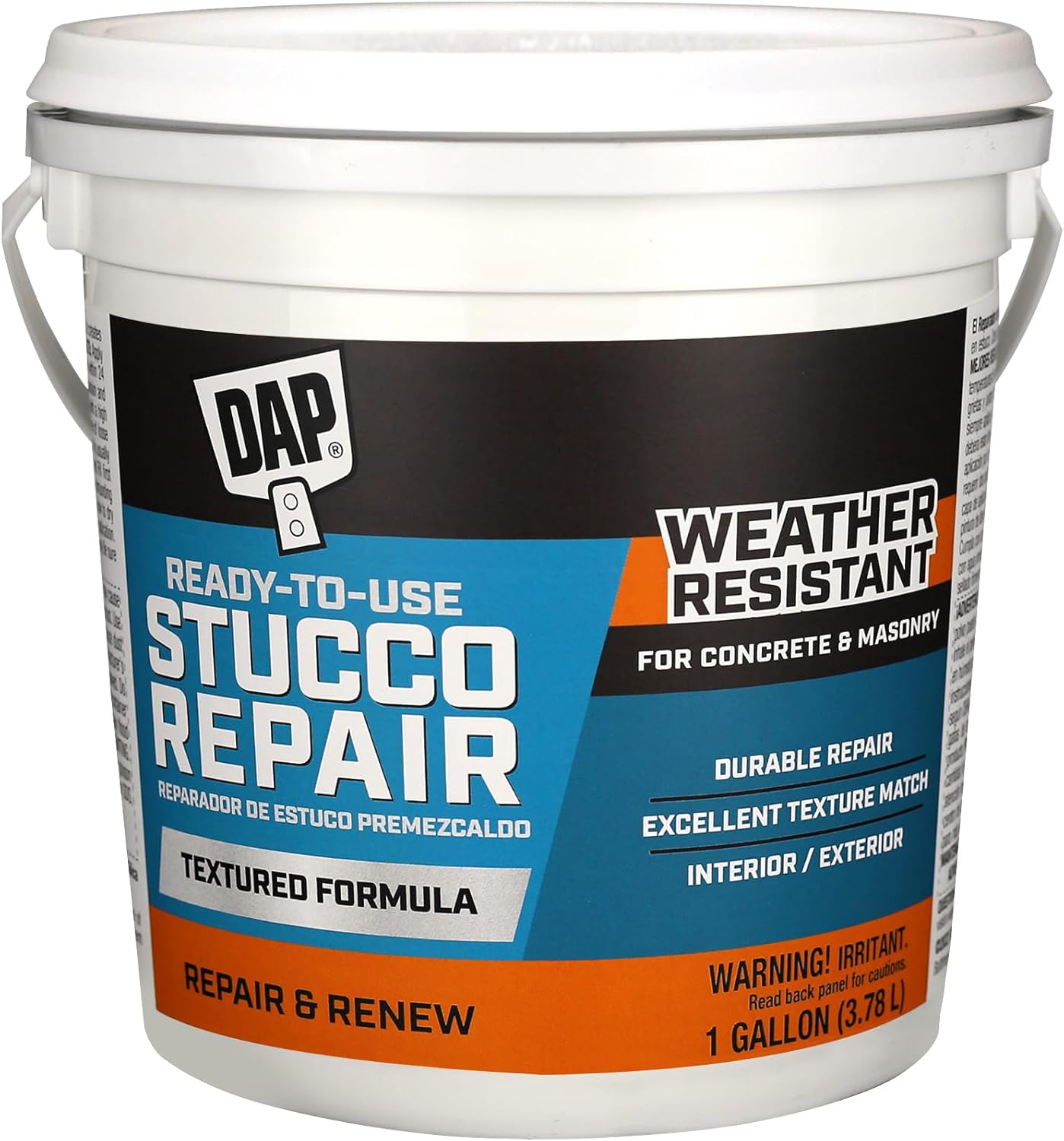 DAP All-Purpose Stucco Patch, White, 1 Gal (7079860590)