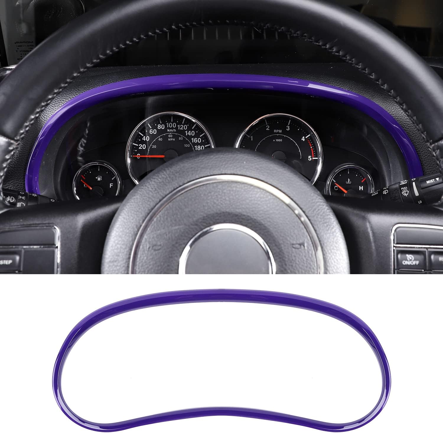 Jimen Compatible with 2011-2018 Jeep Wrangler JK & Unlimited Instrument Panel Trim Cover Dashboard Accessories (Purple)