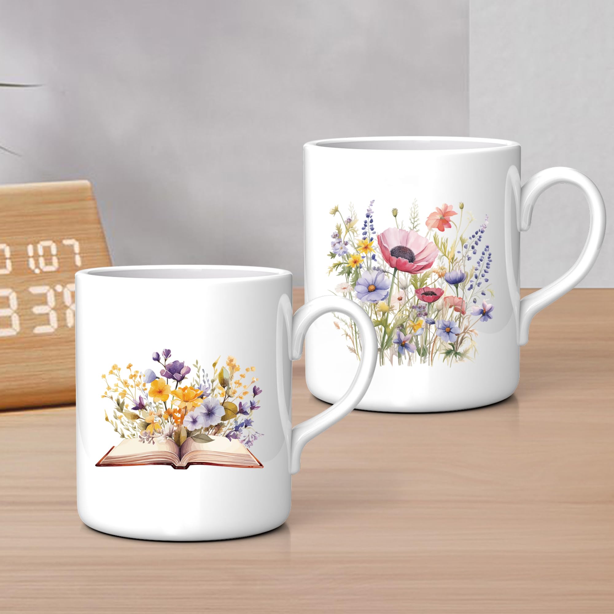 Arricraft 10-Pack Vintage Courtyard Flowers UV Transfer Stickers - Waterproof DTF Cup Wraps For 16 Oz Glass Cups & Crafts