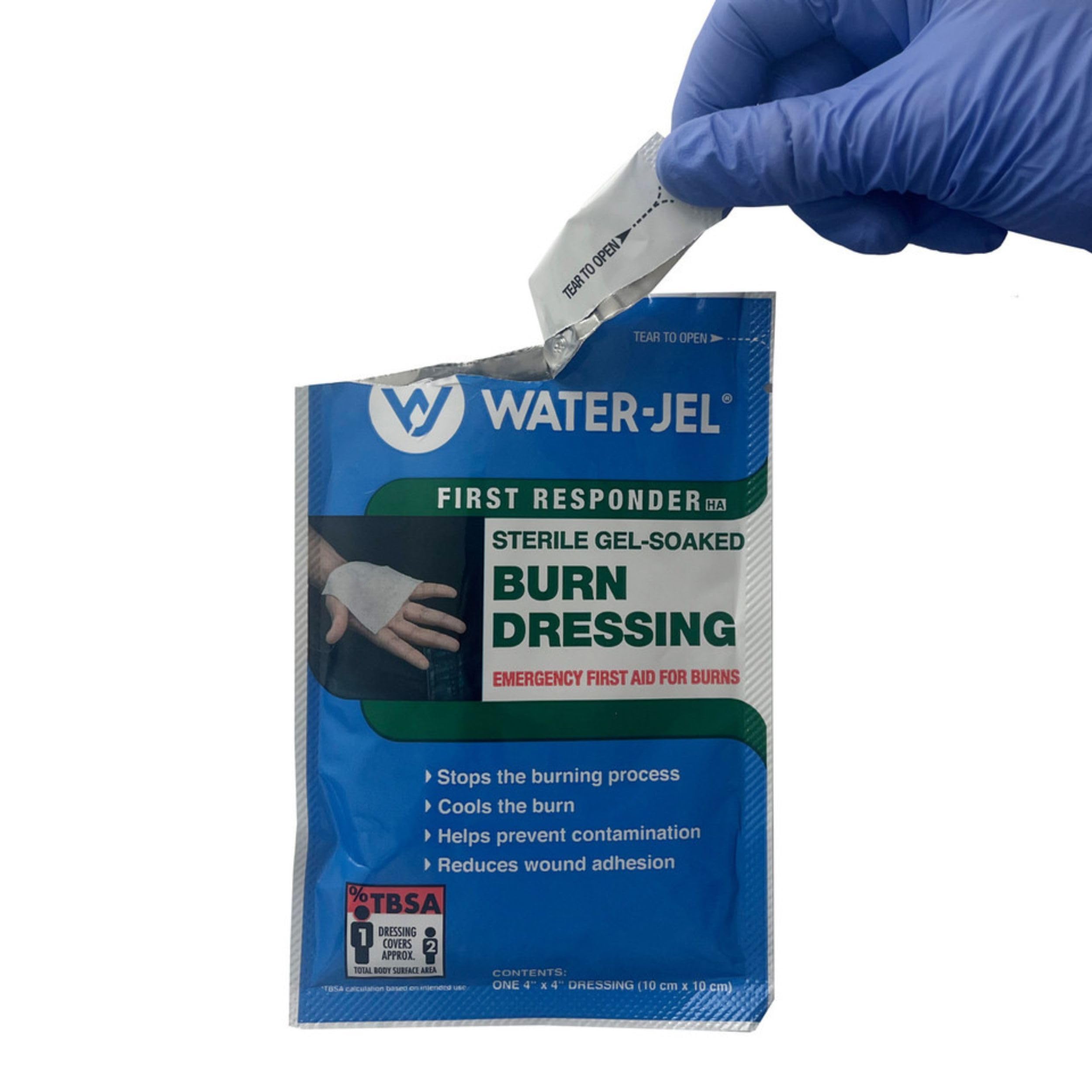 Water Jel Medicazione per ustioni, sterile, 10,2 x 10,2 cm