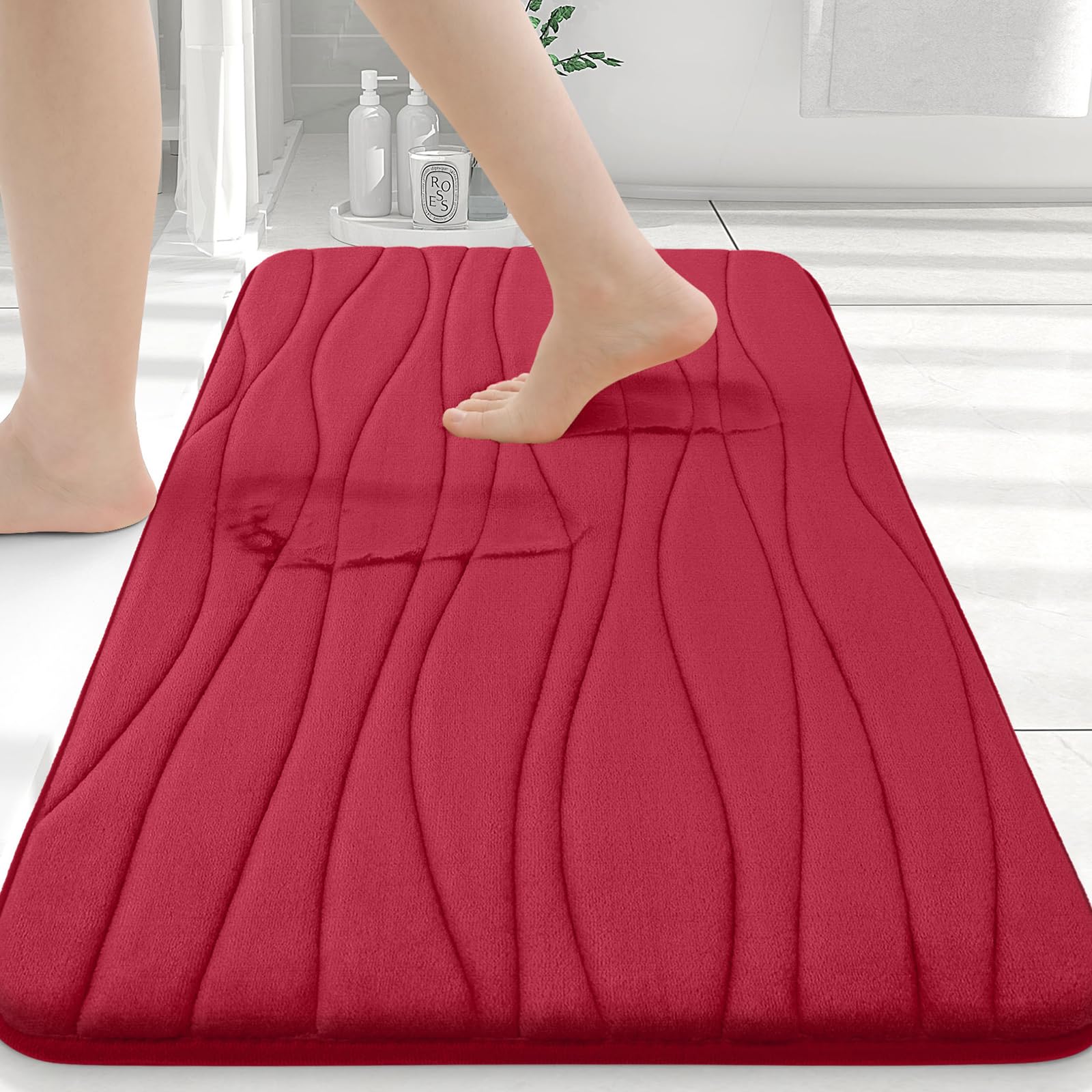 Buganda Memory Foam Bathroom Rug Mat 30x20, Extra Soft and Absorbent Bath Mats, Non-Slip and Machine Washable Bath Rugs for Bathroom Floor,Tub and