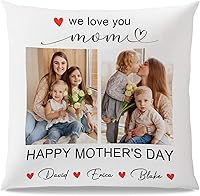 Vista 14 de Funda de almohada personalizada con fotos para mamá, papá, familia, pareja, amigos, día de la madre, regalos de cumpleaños de hija, hijo, niños