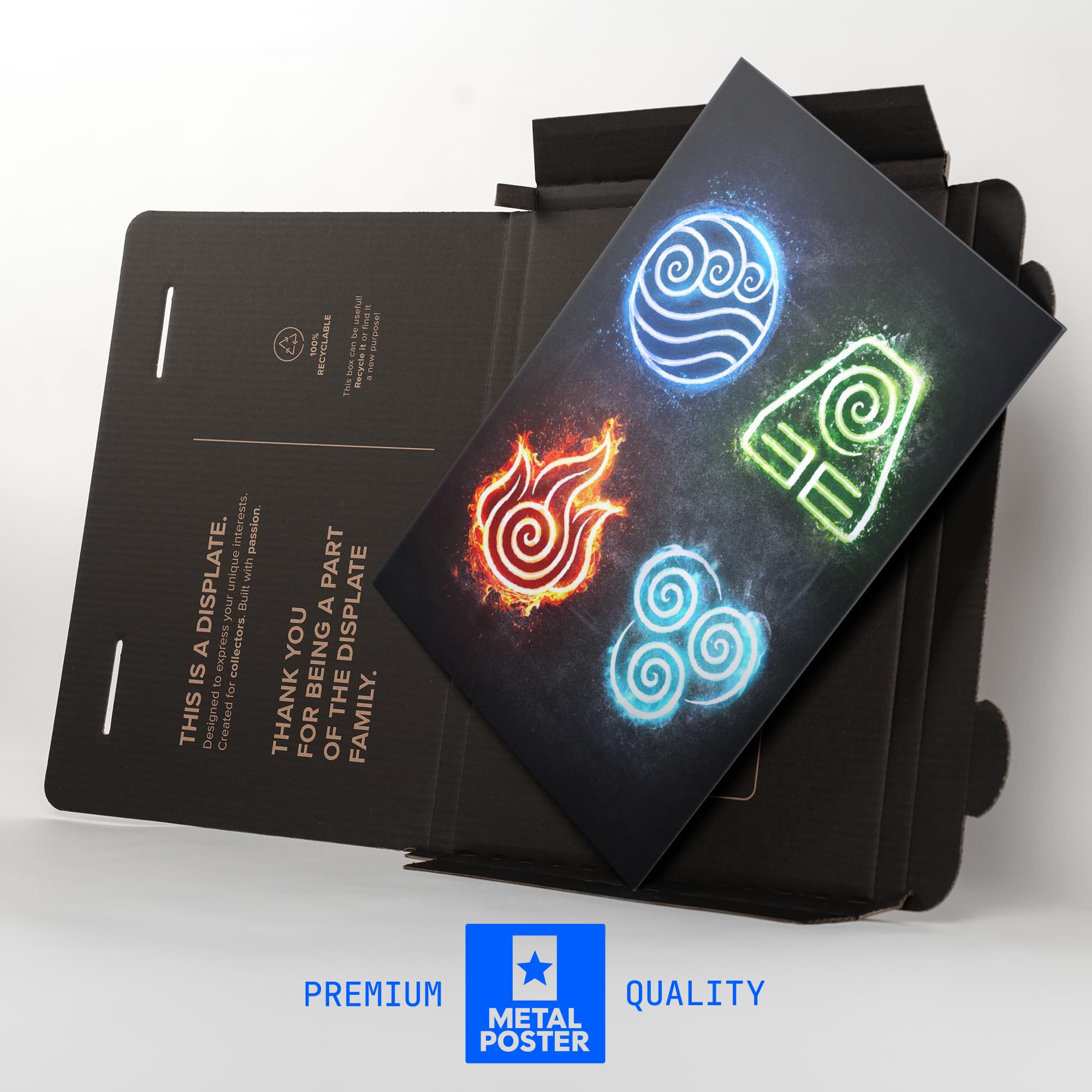 Displate Metall poster Avatar The Last Airbender The Four Elements Größe M