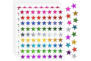 Charming 0.6" Pink Adhesive Metallic Foil Star Reward Stickers