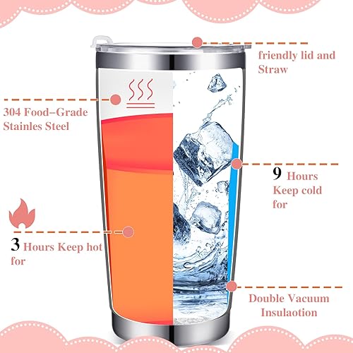 Miniatura 4 de Sliner Juego de regalos de cumpleaños para amantes de los gatos, vaso con tapa y pajita, 5 pares de calcetines lindos y llavero para mamá, regalos