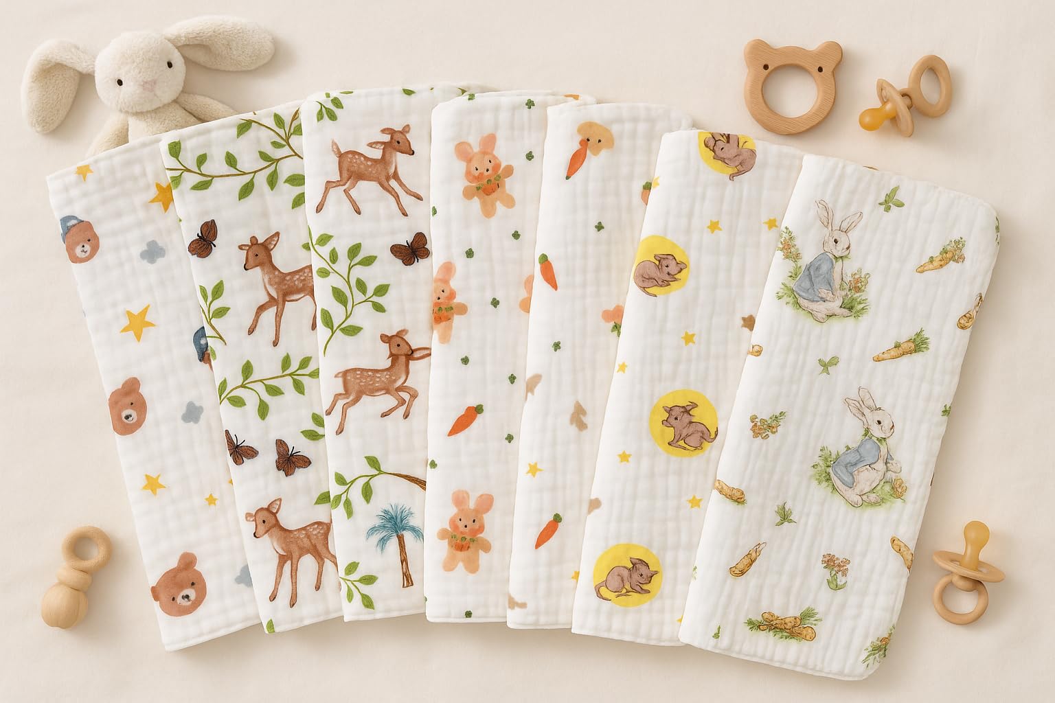 KIDDOLANE Baby Muslin Towels | 100% Soft Cotton, Lightweight & Quick Dry | Gentle Care for Newborn Boys & Girls | Bath, Swaddle & Multipurpose Use | 100x50 cm | Pack of 2-image-18
