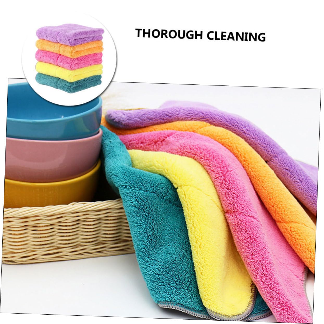 BESTYASH 2 Series Paños De Cocina No Grasientos De Toallas De Limpieza Multiusos Absorbentes para Hogar Y Cocina 5 Piezas X 2
