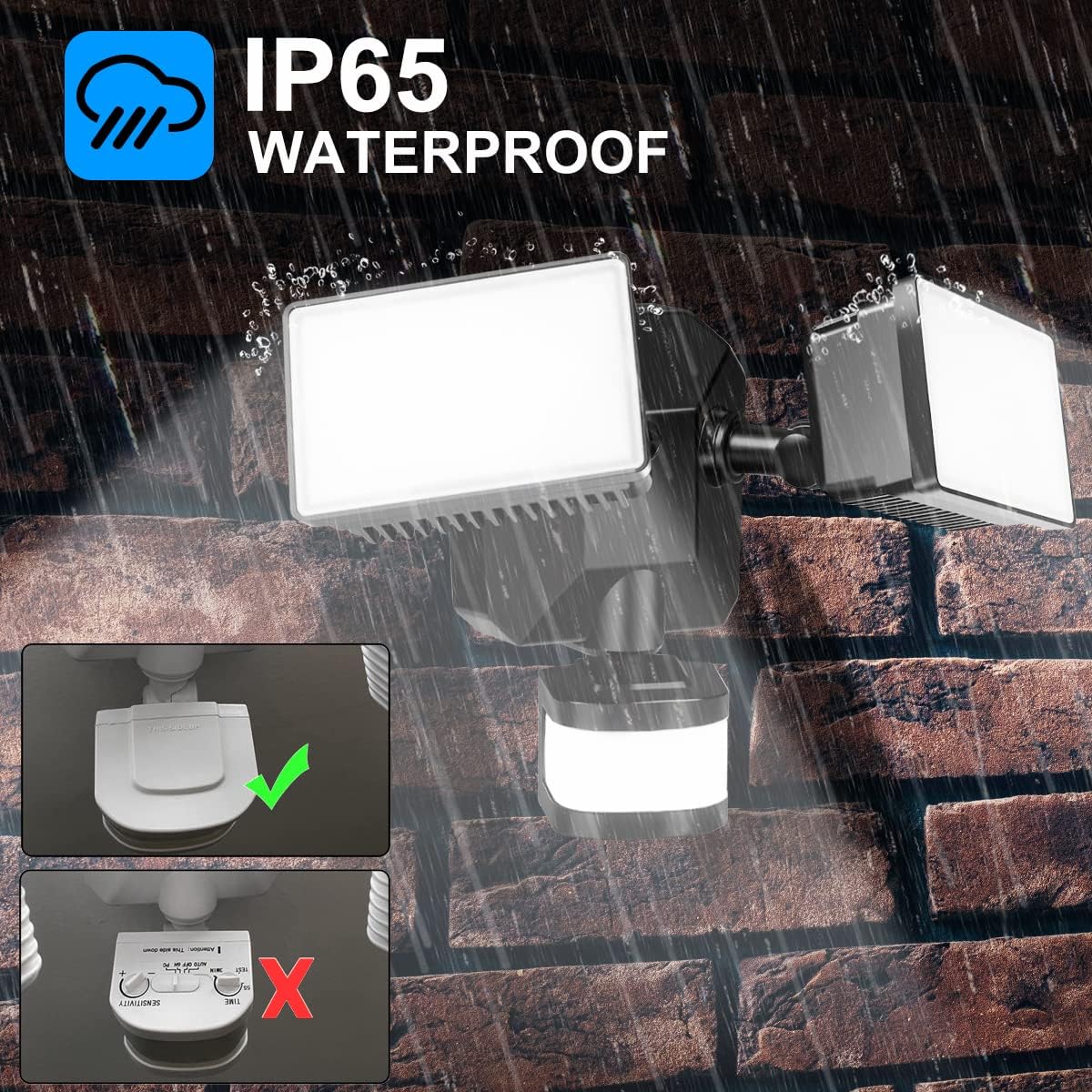 Tор Brаndѕ Security Lights Outdoor Motion Sensor, Dusk to Dawn Flood Lights Exterior 5000K Multifunction Hard Wired 110V/130V, ETL Approved Motion Detected for Garage/Porch/Yard, 2-Pack, GLEEBOM