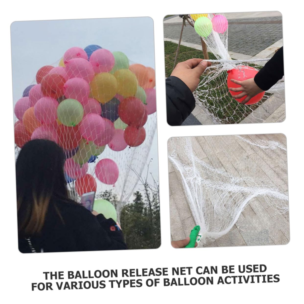 Ballonfallnetz Weiß aus Kunststoff für Partys und Events bis 1000 Ballons | Maschennetz, Sicher und Zuverlässig, Installieren, Wiederverwendbar, Vielseitiges Zubehör für Geburtstage