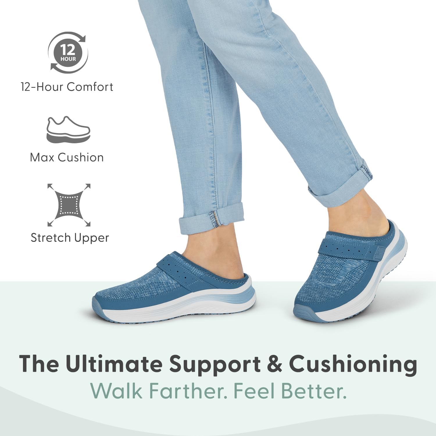 Orthofeet Women's Orthopedic Knit Iris Slip On Mule Sneakers - Image 2