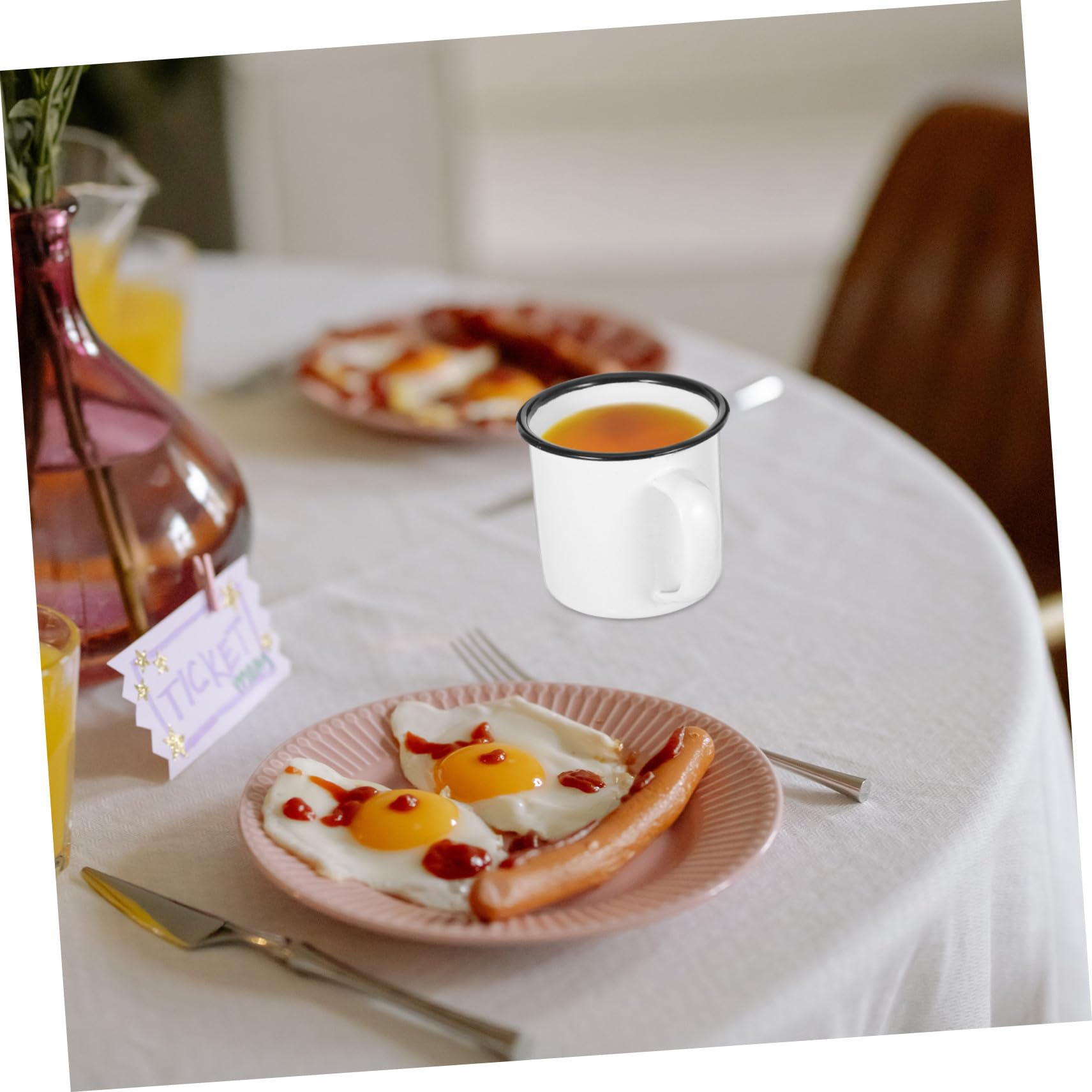 DOITOOL Emaille Kaffeebecher 4 Stück, Campingbecher aus Emaille