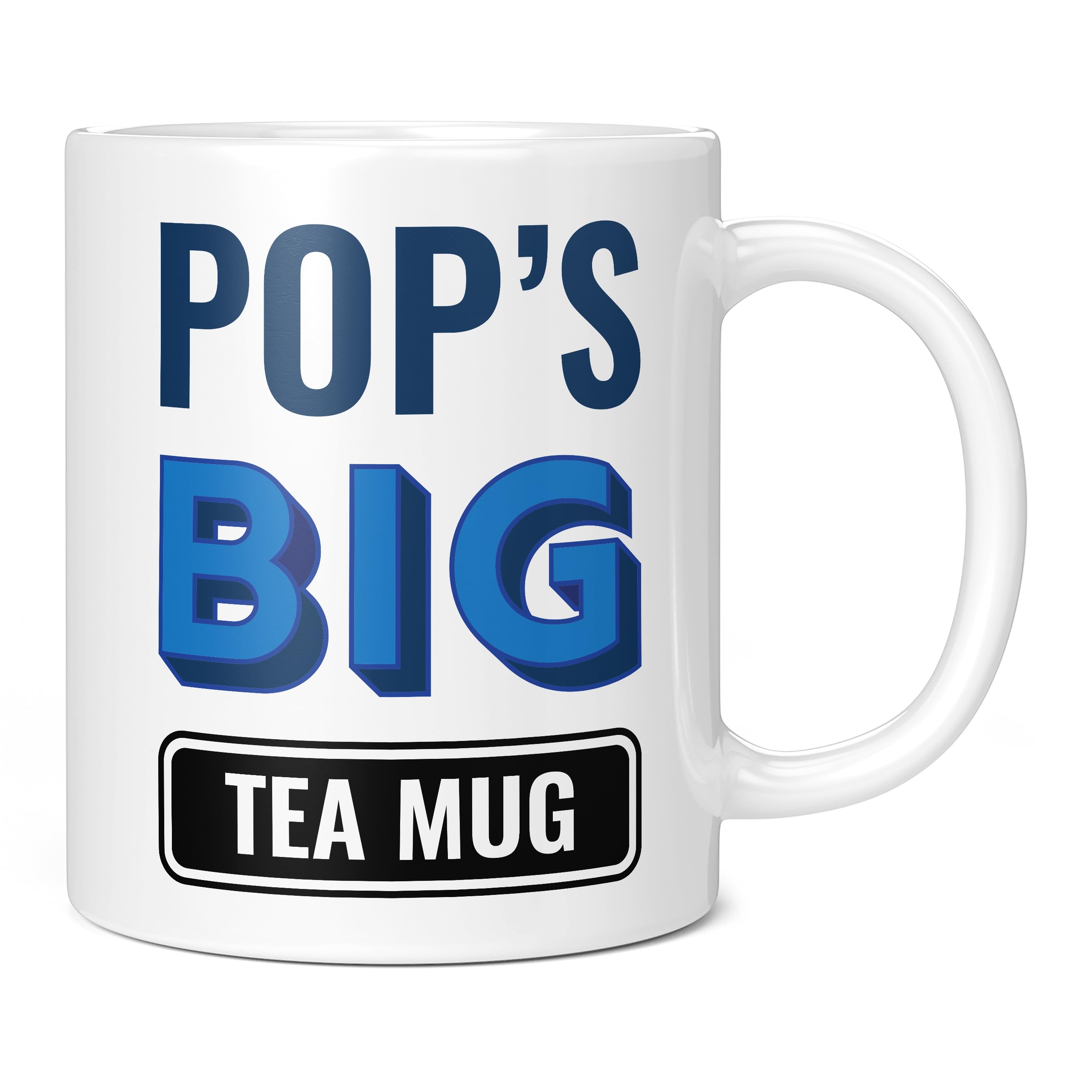 Mug Monster - Pop's Big Tea Mug, Father's Day Gift, Birthday Present for Pop, Giant Mugs for Men, Huge Cup Hot Drinks, Oversized Tea Cup, Extra Large Ceramic Gift