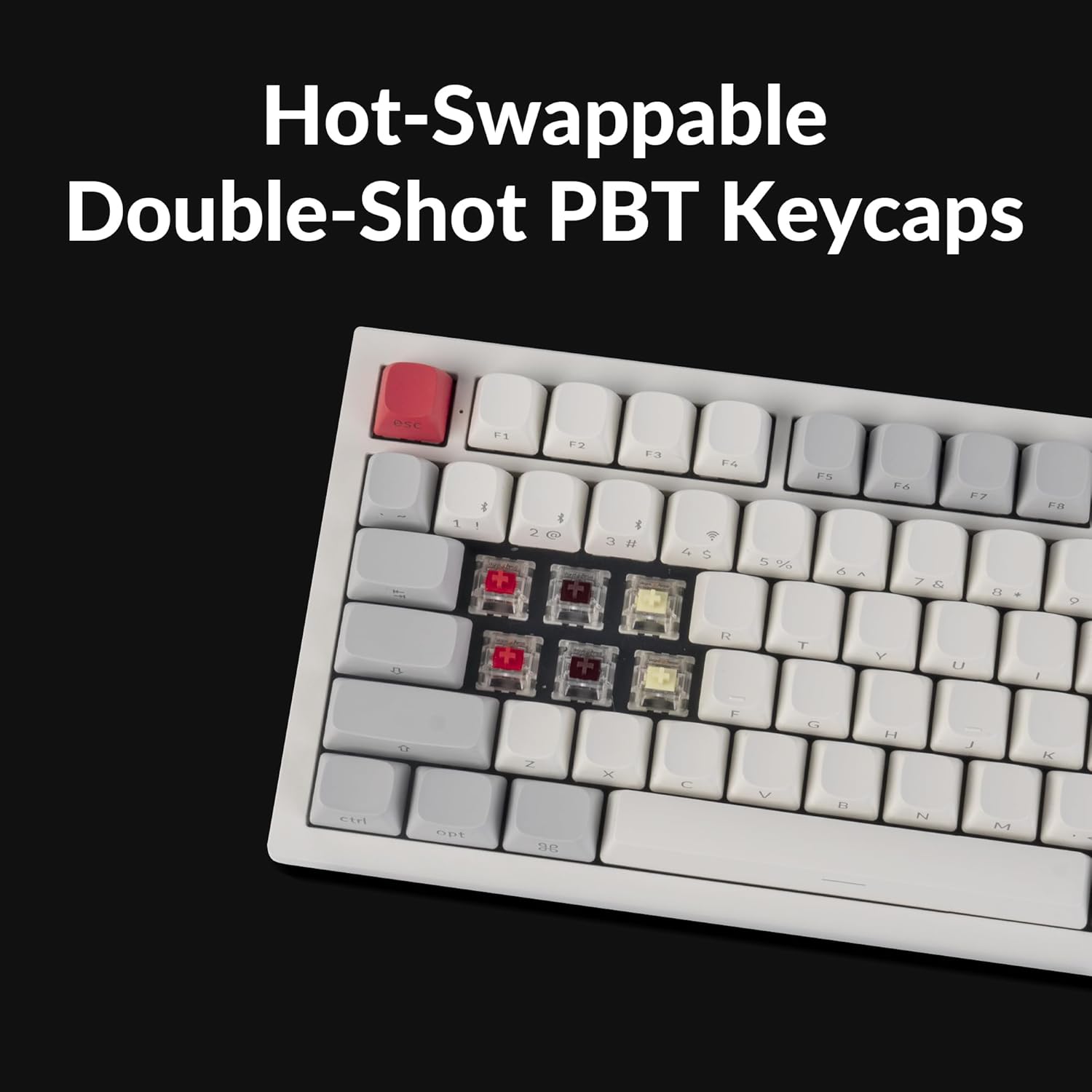 Keychron Q6 Max QMK/LAUNCHER Wireless Bluetooth/2.4 GHz/USB-C Wired Custom Mechanical Keyboard, Full Size Programmable Knob RGB Backlit Hot-Swappable Gateron Brown Switch for Mac Windows Linux - White - Image 5