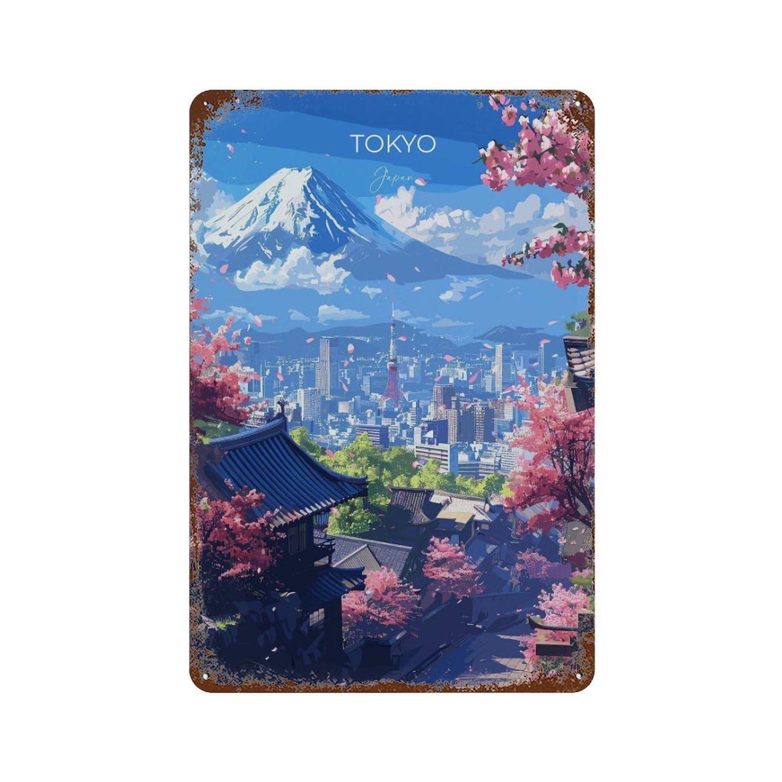 xiaoxiaoshen Tokyo Travel of Japan Asia Lovers Gift (2) Wall Decor Art Metal Tin Poster Modern Home Decor Art Home Bar Shop Decorations Vintage Sign 30x20cm