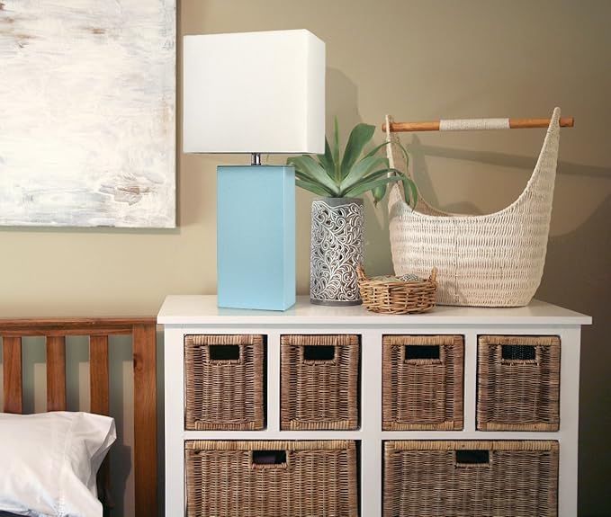 Lámpara de Mesa Elegant Designs LT1025-AQU Aqua con Pantalla Blanca (Pack de 4) miniatura 2