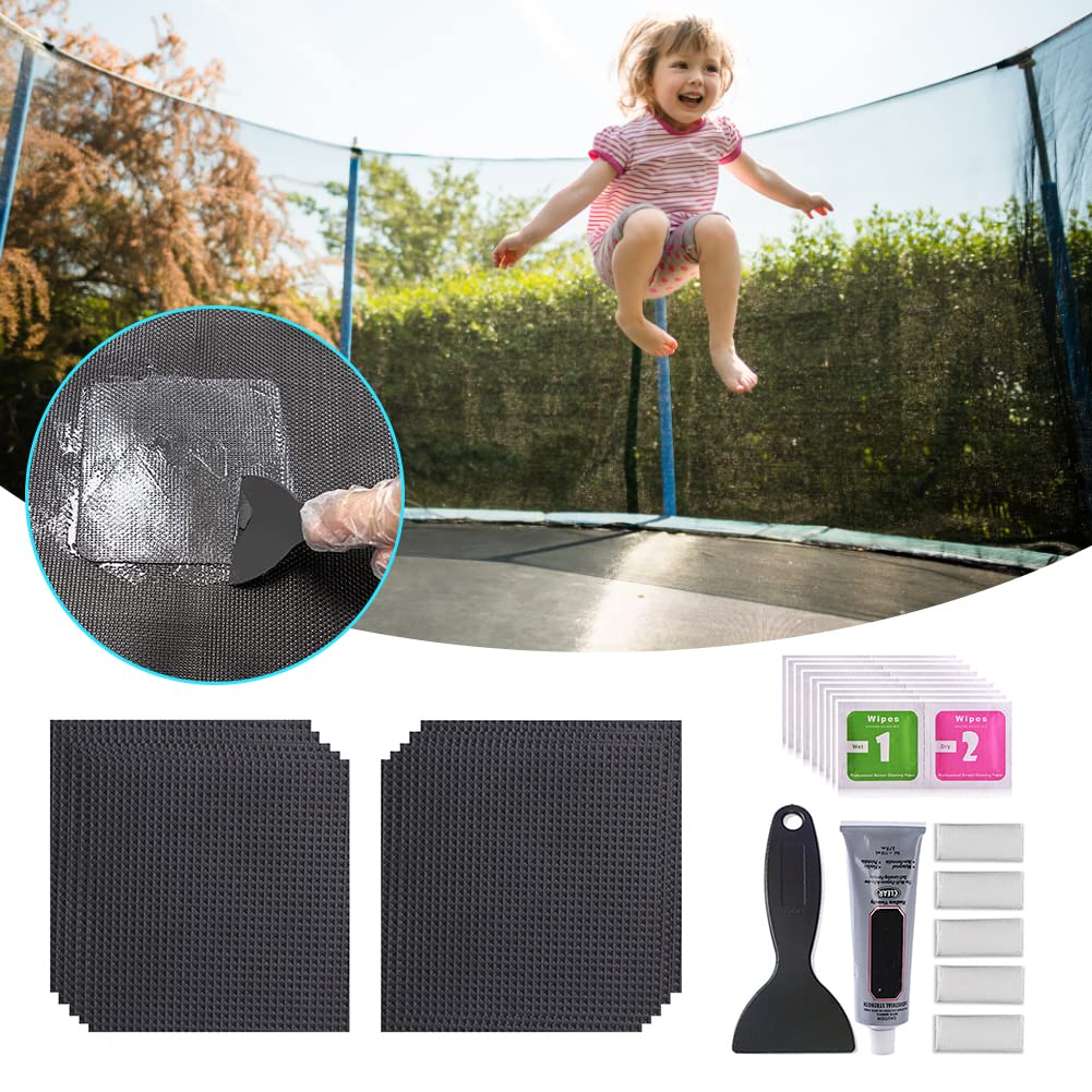 Grooming Tool Set 15-Piece Trampoline Repair Patch Kit - Includes Patches,  Glue \u0026 Tools For Mat Tears Trampoline Patch Set, image size:1001x1001