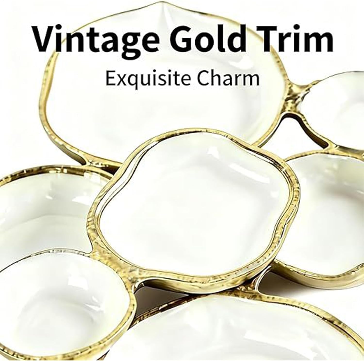 Cluster Bowls - Party Serving Platter, Decorative Tiered Tray, Metal Centerpiece Display, Elegant Table Arrangement | Store Fruit Salad Pasta Charcuterie Dessert Appetizers Wedding Holiday Buffet