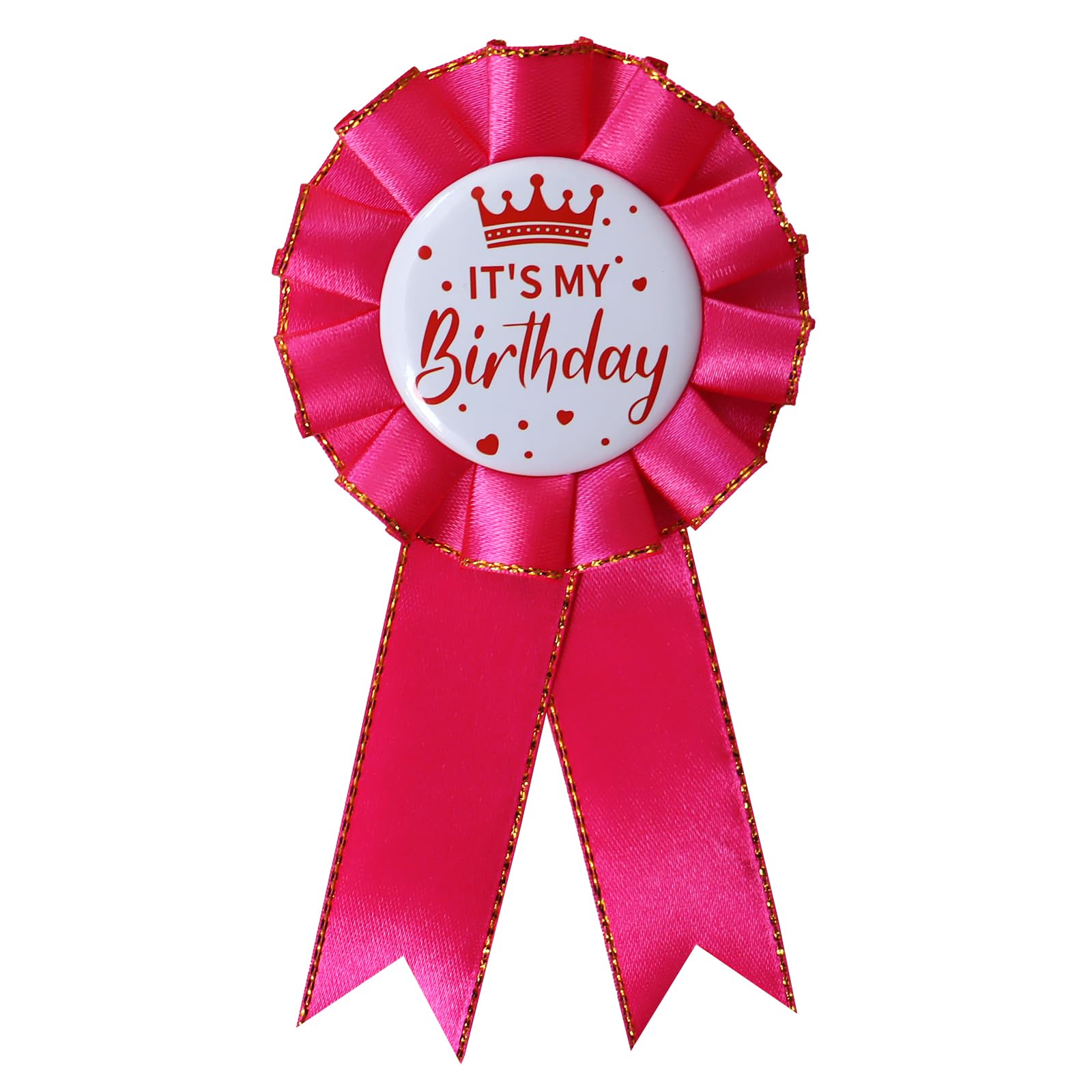 It's My Birthday Badge Pin Pink Birthday Ribbon Pin for Women and Men White &amp;Black Happy Birthday Brooch Pins Party Decorations Gifts