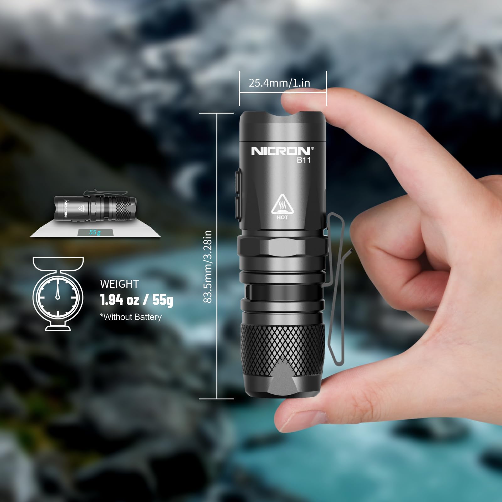 NICRON EDC Flashlight,Dual Clip Cap Light,2000 LM Super Bright Tactical Rechargeable Flashlights, Multitask Led Flashlight Headlamp,Water Resistant IP67 Outdoor Gear : Tools & Home Improvement