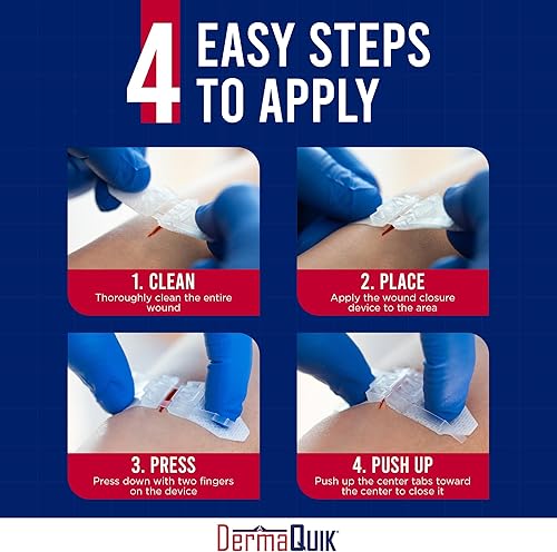 Miniatura 5 de Kit patentado de reparación de 8 piezas de laceración de emergencia sin costuras y cierre de heridas, transpirable y sin agujas, kit de trauma