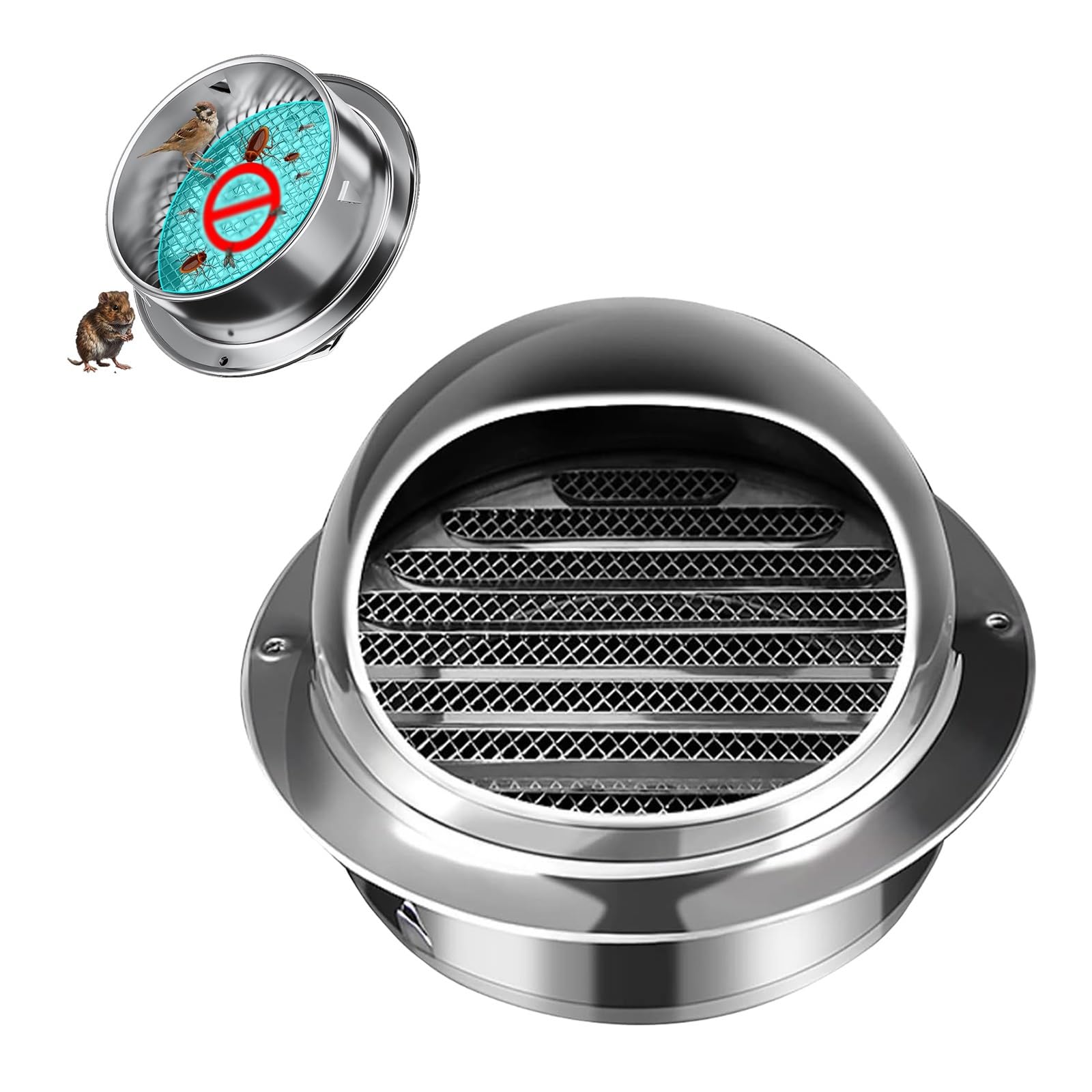 Robusto Durevole Griglia Di Ventilazione Rotonda In Acciaio Inox Da Parete