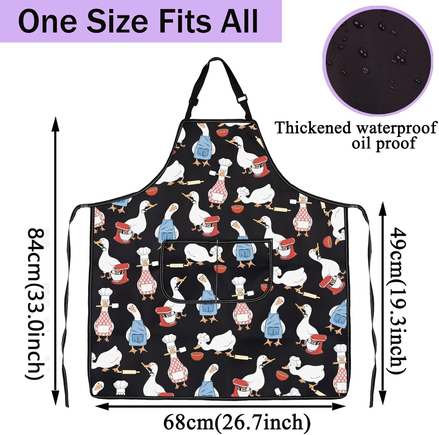 CENWA Silly Goose Baker Chef Baking Homemaker Pastry Food Lover Apron Goose Lovers Gift