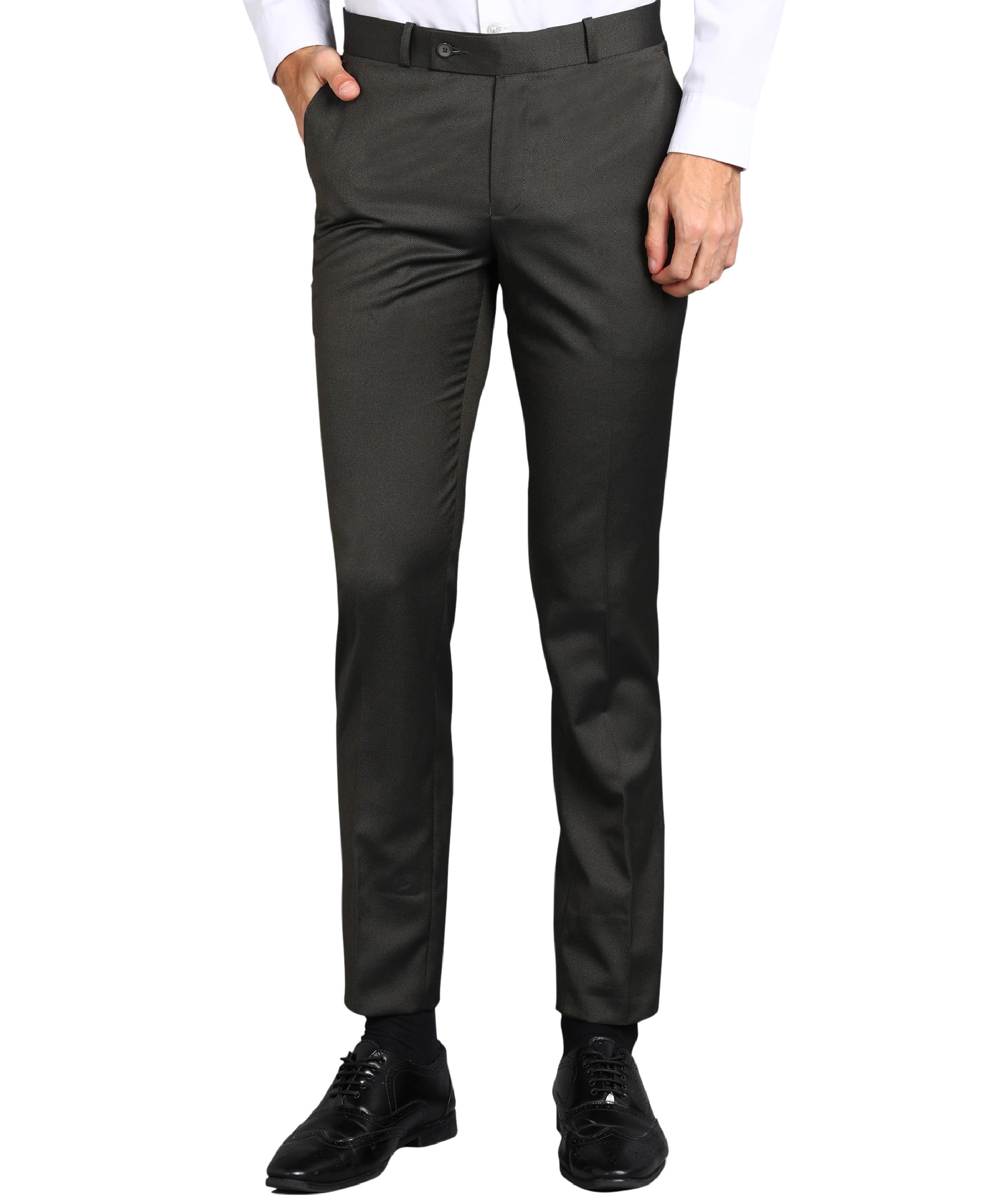 Stylish Slim Fit Polyester Formal Pant for Men | Mens Fashion Pin Checks Wear Dress Trousers Pants for Office or Party-image-42