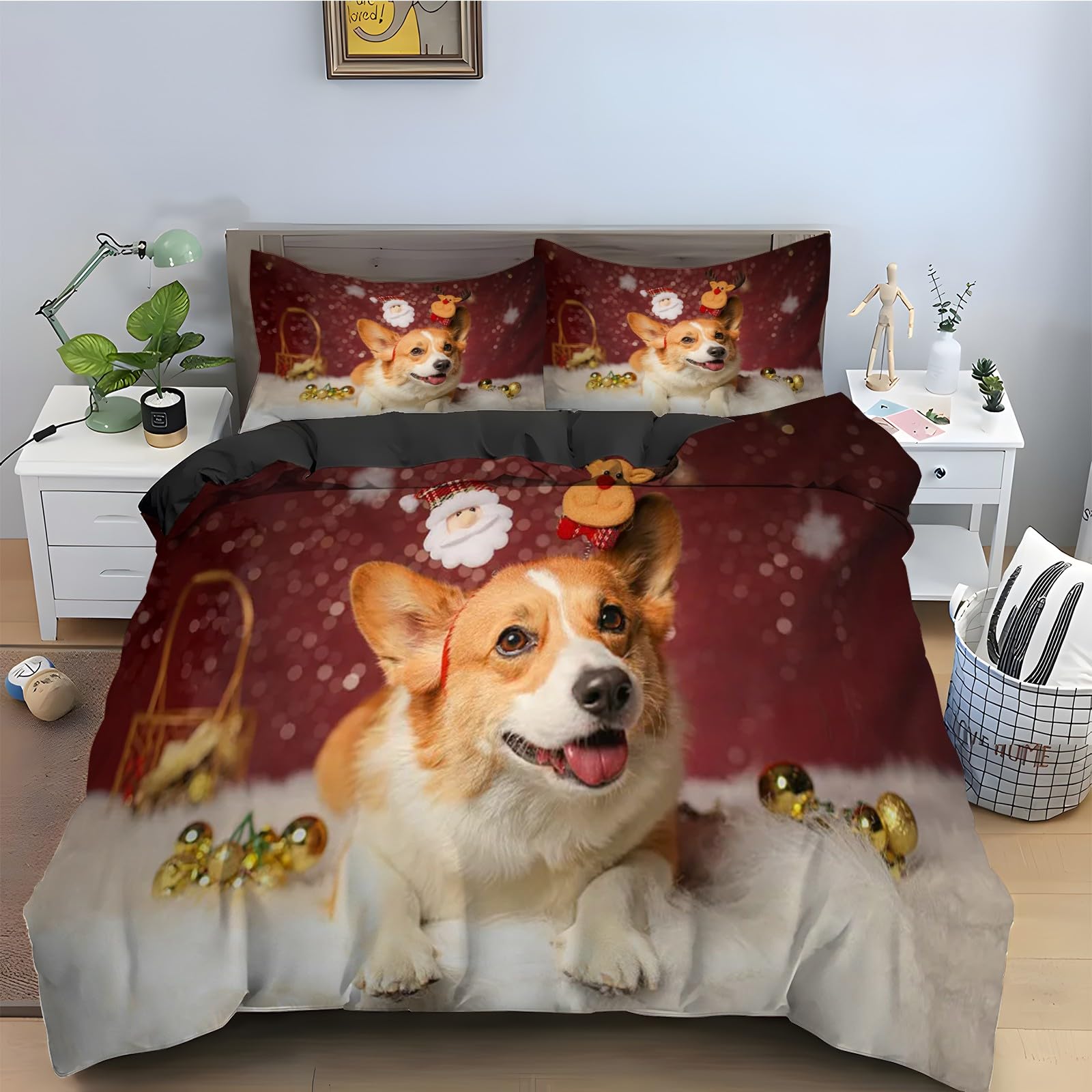 Ensemble de literie corgi 90x190 pour chambre d'enfant et ambiance cocooning chaleureuse