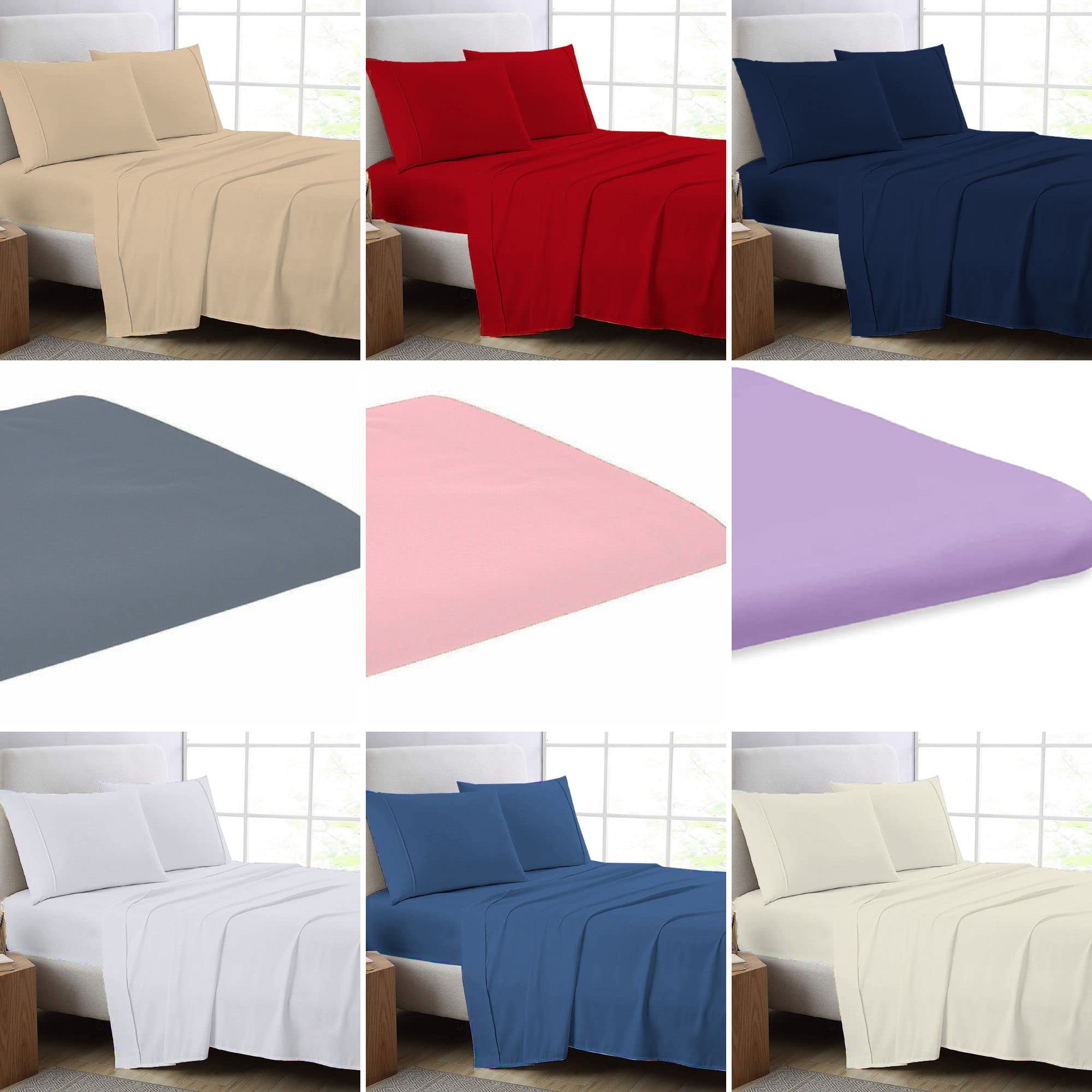 Hotel Quality 100% Cotton Standard Pillowcases Pair, 200 Thread Count Anti Wrinkle Fade Resistance Plain Housewife Pillow Cases (50 x 75 cm, Navy Blue)