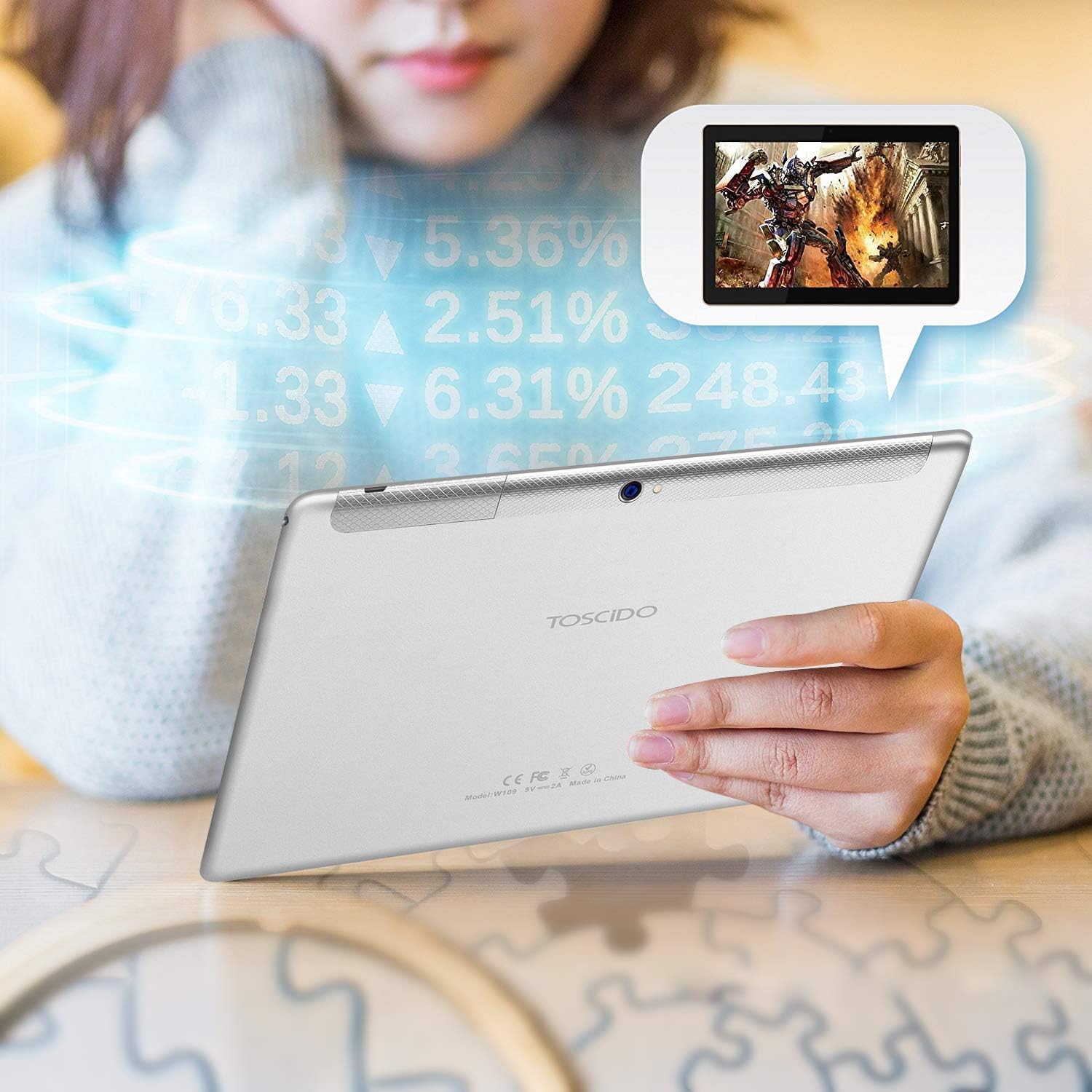 TOSCiDO Tablet 10 Pollici Android 11 Grigio Tab Octa Core,4GB RAM,64GB Espandibile 512GB SD,Dual SIM,4G LTE/WiFi,con custodia protettiva,mouse wireless,tastiera Bluetooth,penna capacitiva TOSCiDO Tablet 10 Pollici Android 11 Grigio Tab Octa Core,4GB RAM,64GB Espandibile 512GB SD,Dual SIM,4G LTE/WiFi,con custodia protettiva,mouse wireless,tastiera Bluetooth,penna capacitiva