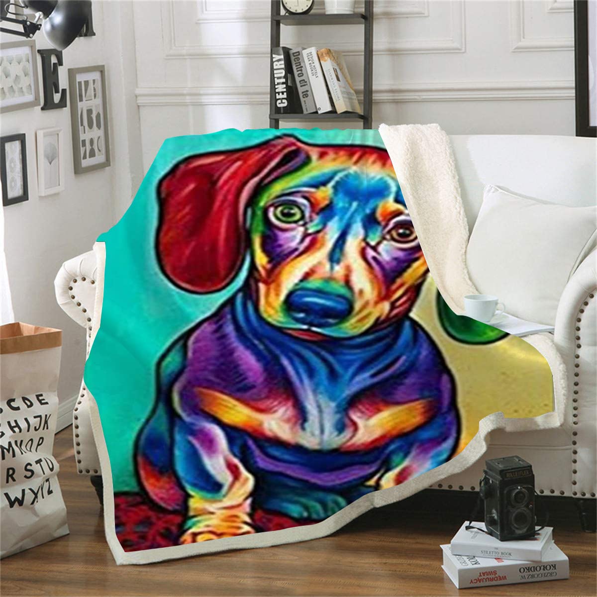 Couverture de canapé plaid lit imprimé 3D chien jeté de canapé toutes saisons