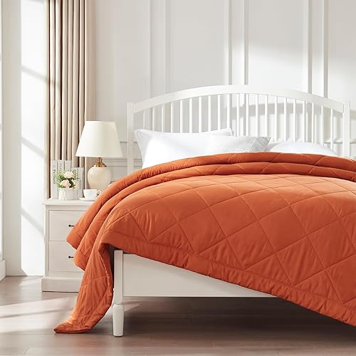 Miniatura 1 de SunStyle Home Edredón King marrón, ligero, reversible, para todas las estaciones, suave y acogedora, manta acolchada de plumón alternativo (108 x 90