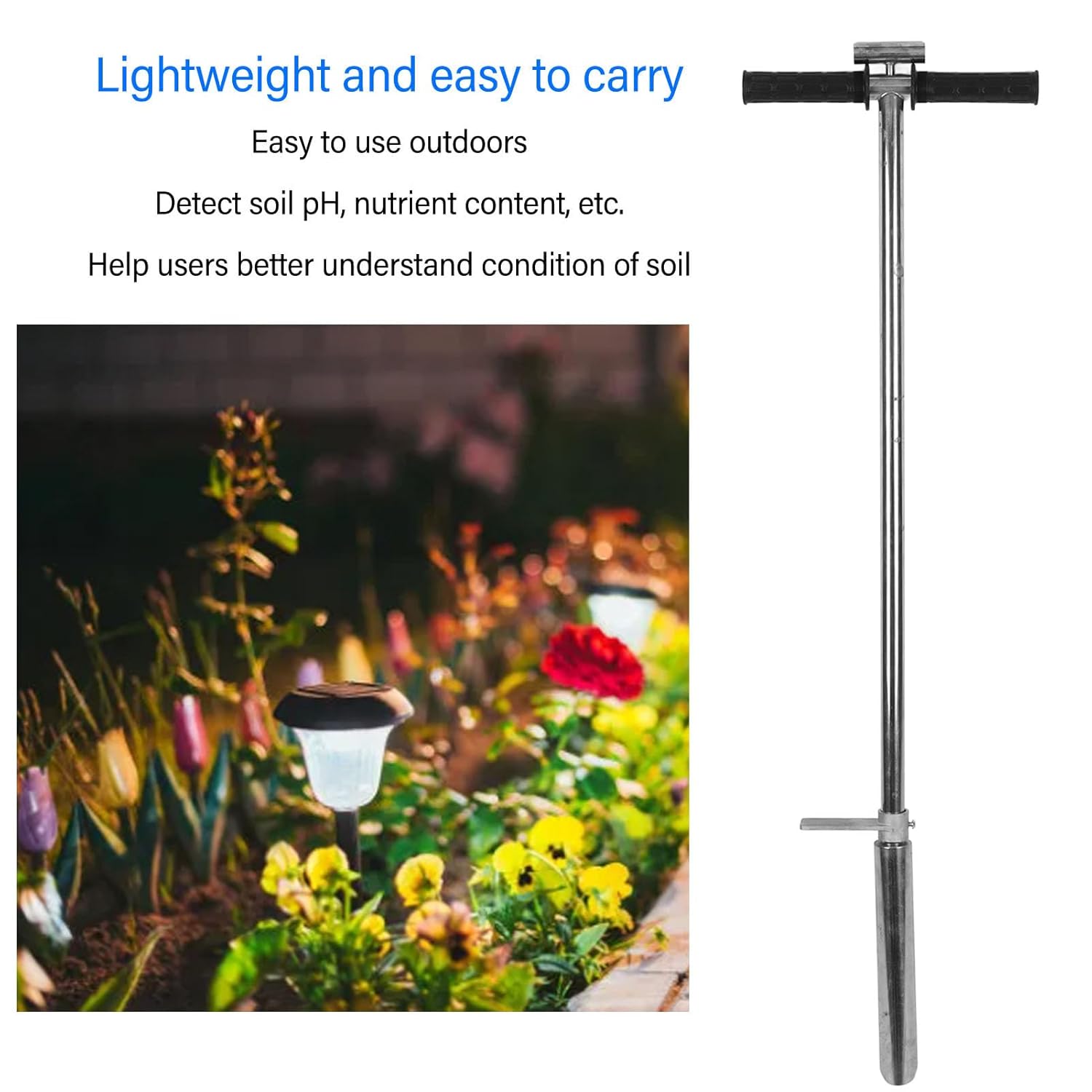 Stainless Steel Soil Sampler Probe Durable Sampling Tool for House Plants Horticulture
