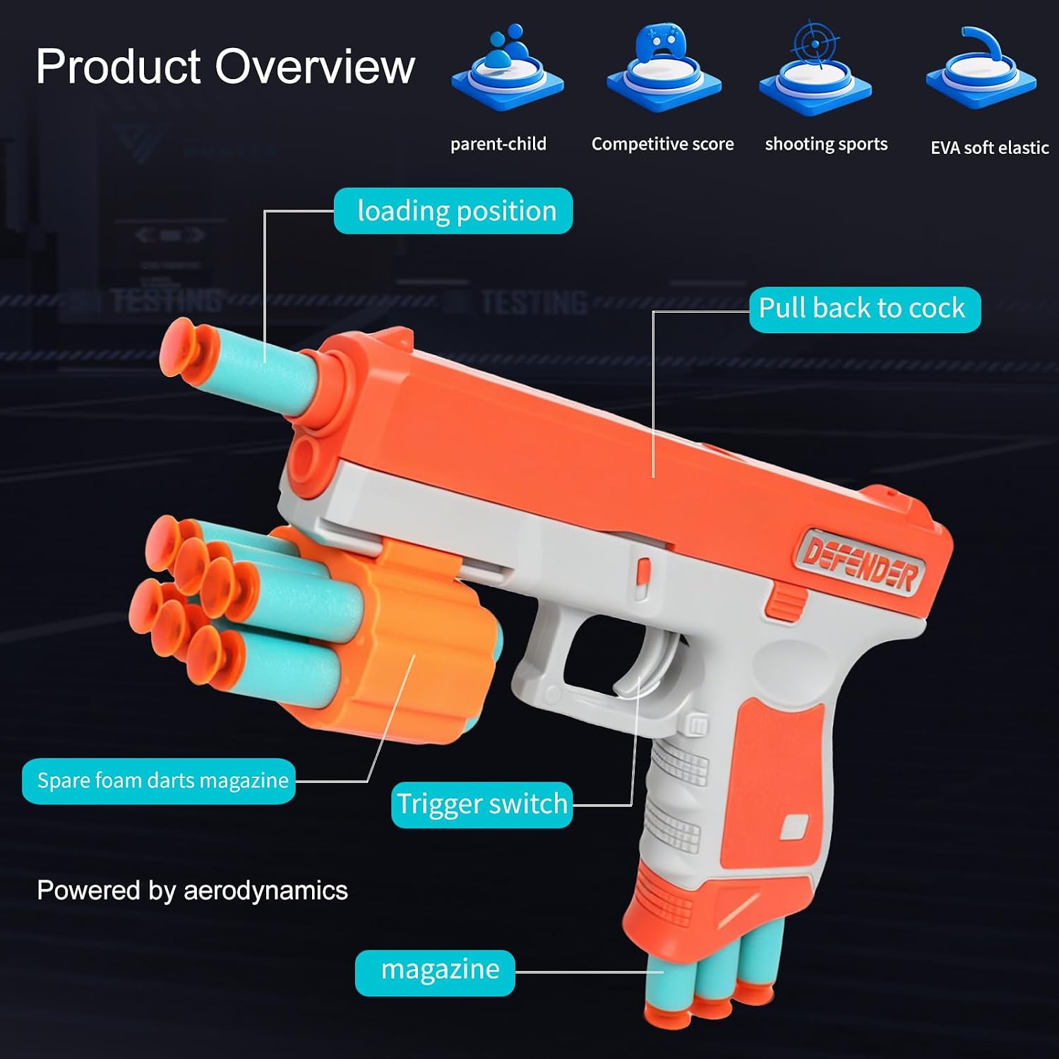 Digital Shooting Target with Foam Dart Toy Gun, Featuring a Fully Automatic Moving Track,Shooting Game Toy Gift, Suitable for Boys Aged 5, 6, 7, 8, 9, 10, Compatible with 2 Toy Guns