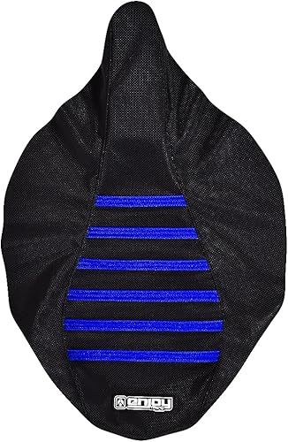 Miniatura 6 de Enjoy Mfg Funda de asiento compatible con Yamaha Raptor 250 250 - #221 (lados azulesparte superior negravarillas azules)